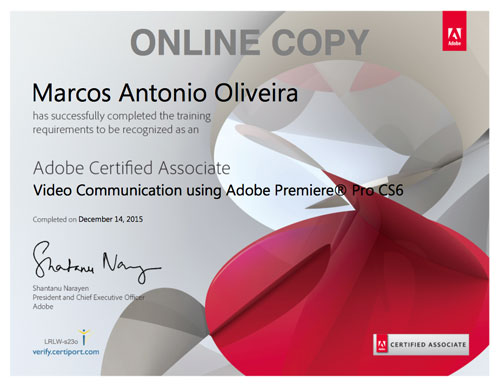 Adobe Premiere Certificate